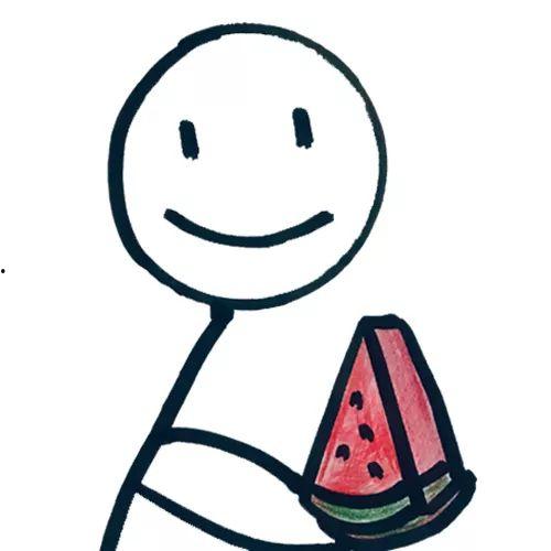 简笔画吃瓜人怎么画,吃瓜人形象跃然纸上
